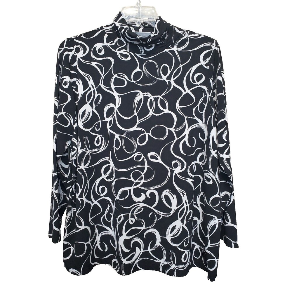 Susan Graver LiquidKnit Turtleneck Long Sleeve Tunic Size 1X